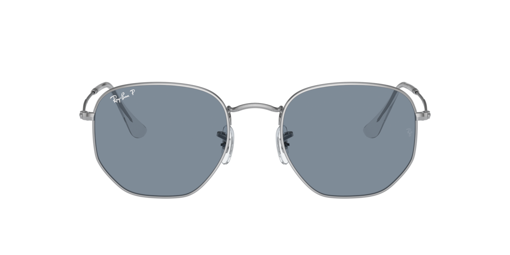 RB3548N Hexagonal Flat Lenses Ray-Ban Silver/Blue XL