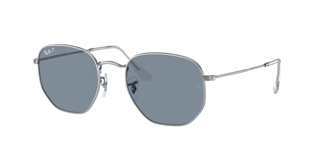 RB3548N Hexagonal Flat Lenses Ray-Ban Silver/Blue XL