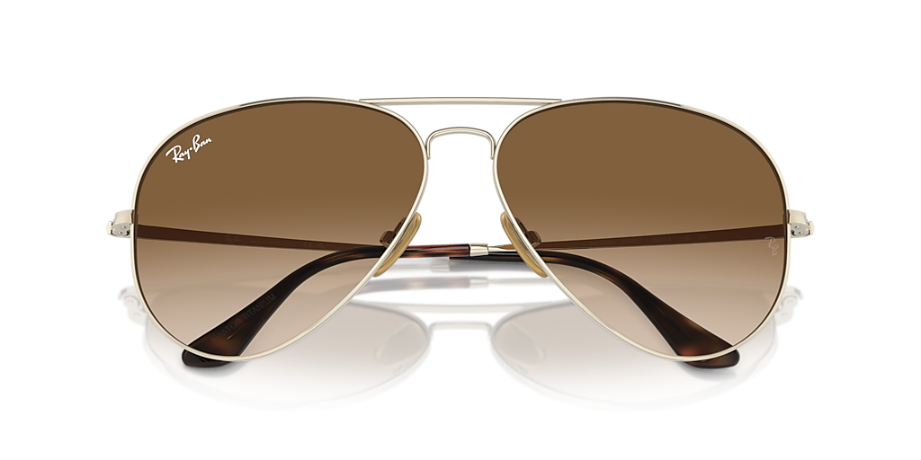 RB8089 Aviator Titanium Ray-Ban Gold/Brown L