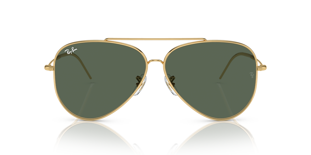 RBR0101S Aviator Reverse Ray-Ban Gold/Green XXL