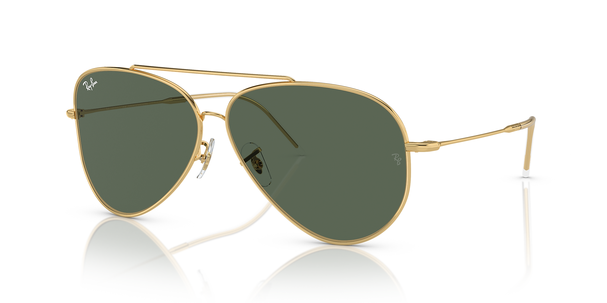 RBR0101S Aviator Reverse Ray-Ban Gold/Green XXL