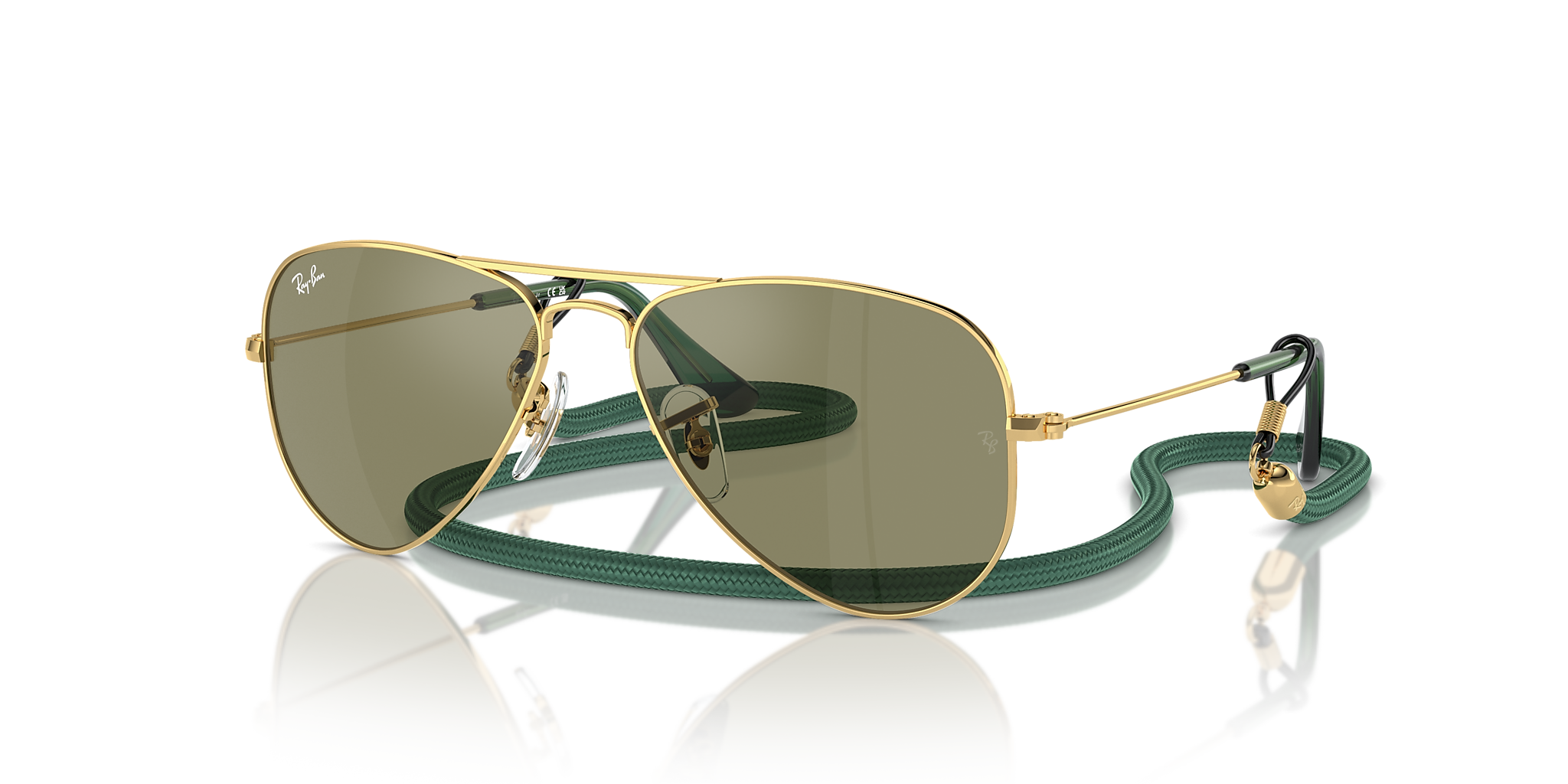 RB9506S Ray-Ban Aviator Kids Gold/Green L