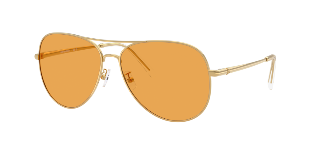 Tory Burch Orange Sunglasses with Gold-Tone Aviator Frame Tory Burch TY5015M L (75 - 12) with Orange lenses and Gold  main image 3