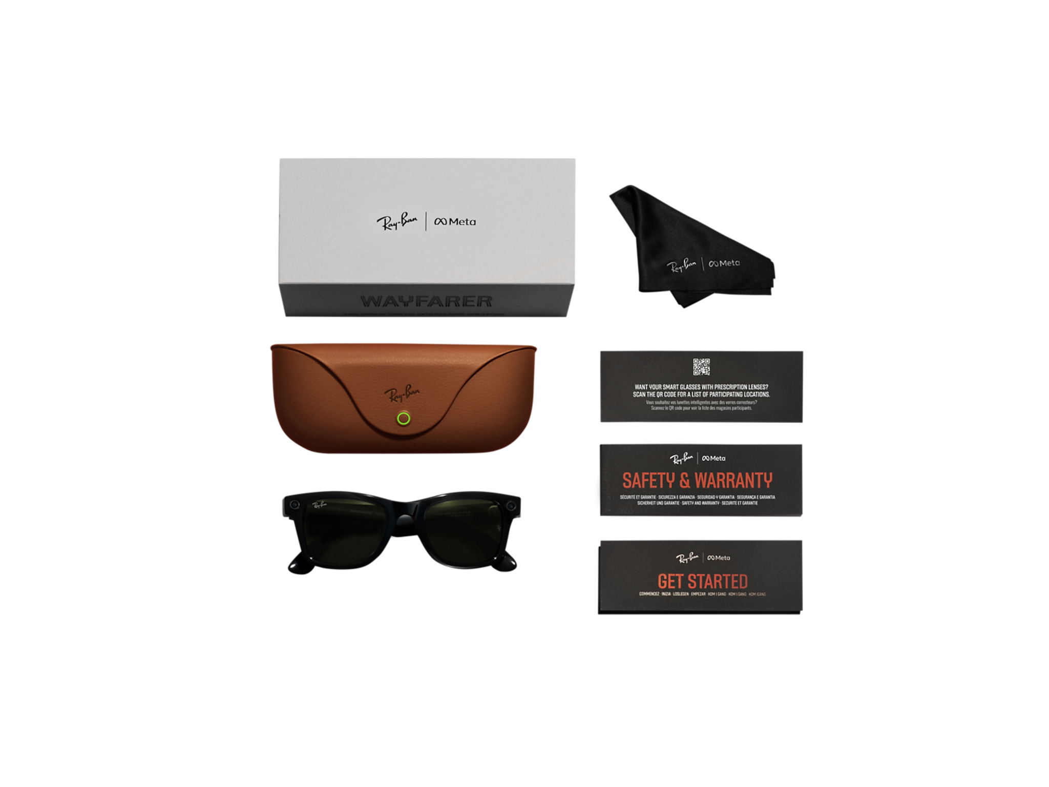 RW4006 Ray-Ban | Meta Wayfarer Ray-Ban Black/Grey L