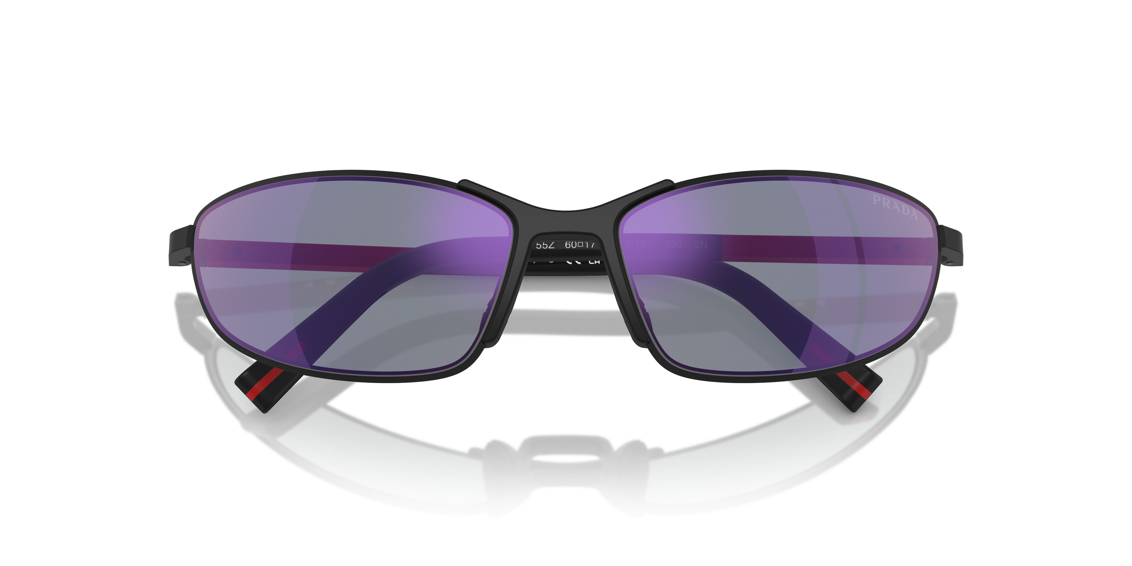 PS 55ZS Prada Linea Rossa Black/Dark Blue Mirror Violet L