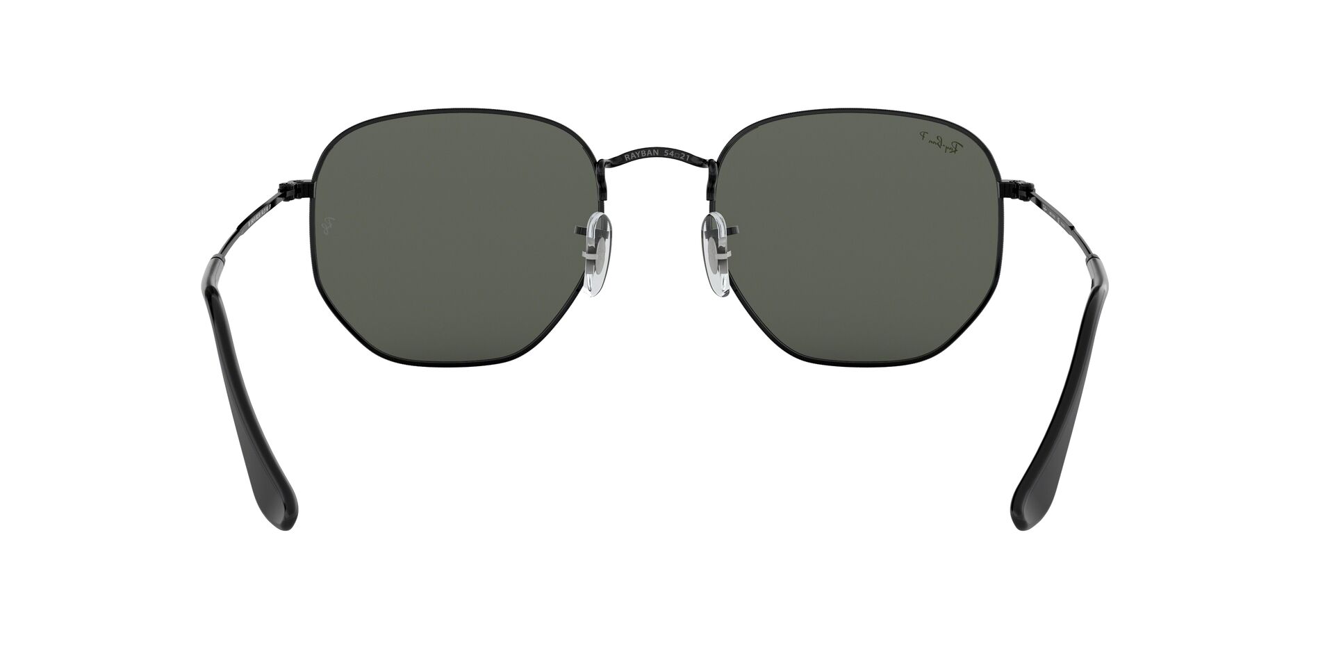 RB3548N Hexagonal Flat Lenses Black/Green/Polarized XL