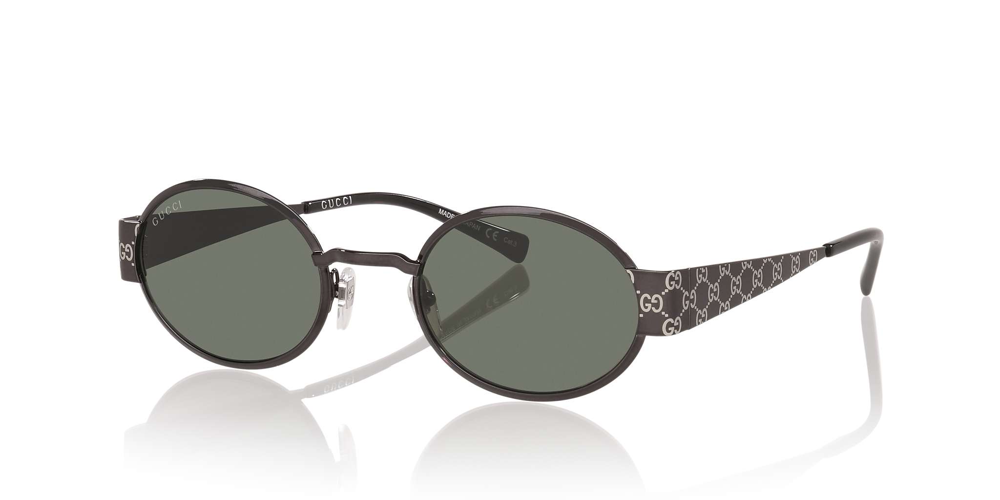 Gucci GG1854S 001 Oval Sunglasses – Ruthenium/Grey Gucci Men main image 2