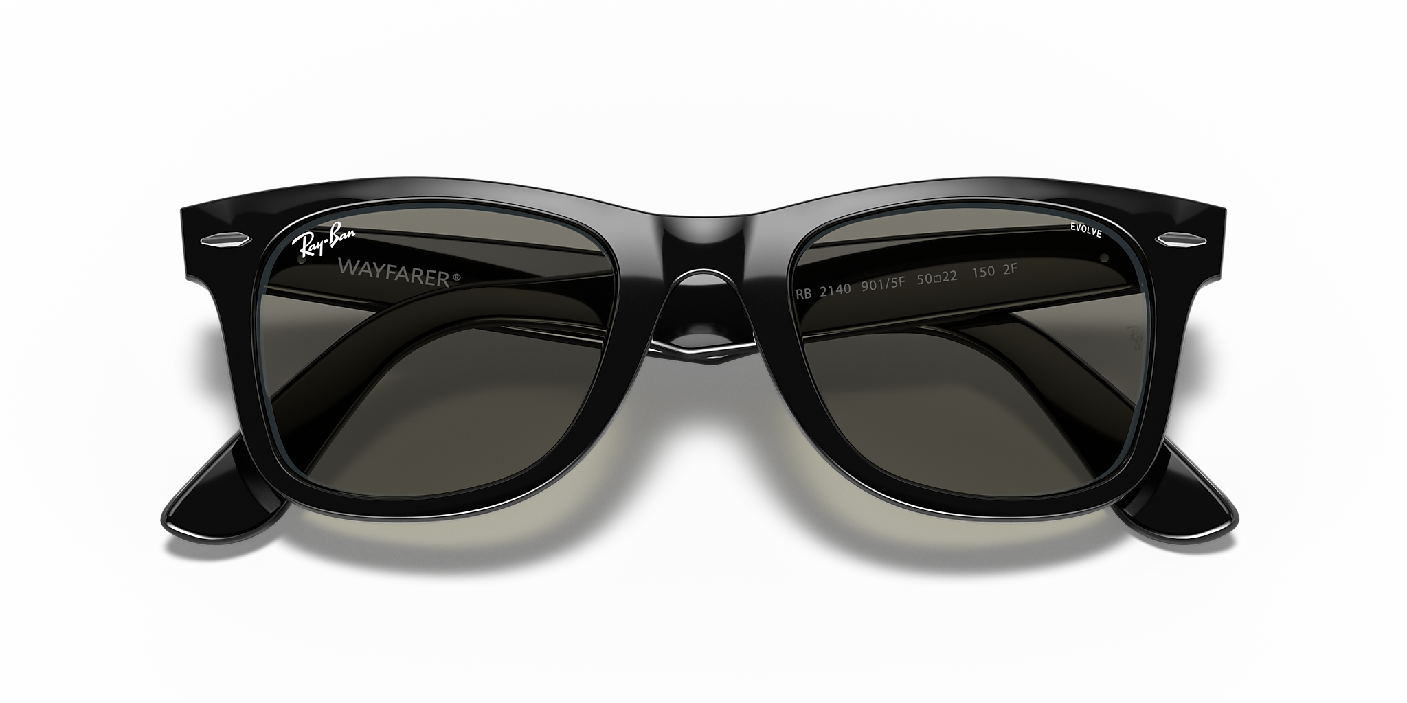 RB2140 Wayfarer Clear Evolve Ray-Ban Black/Grey L