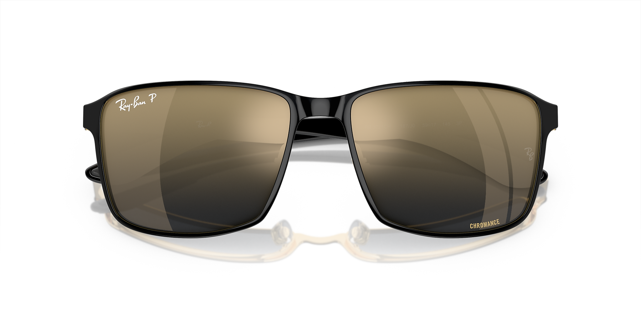 RB3721CH Ray-Ban Black on Gold/Blue/Gold XXL