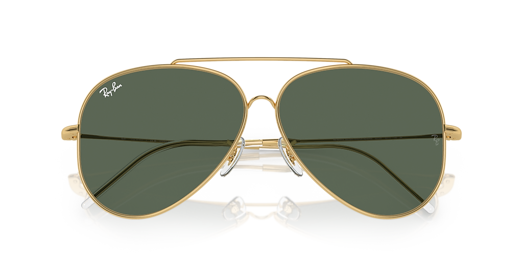 RBR0101S Aviator Reverse Ray-Ban Gold/Green XXL